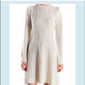 Ivory Fit & Flare Sweater Dress - True Fit Small